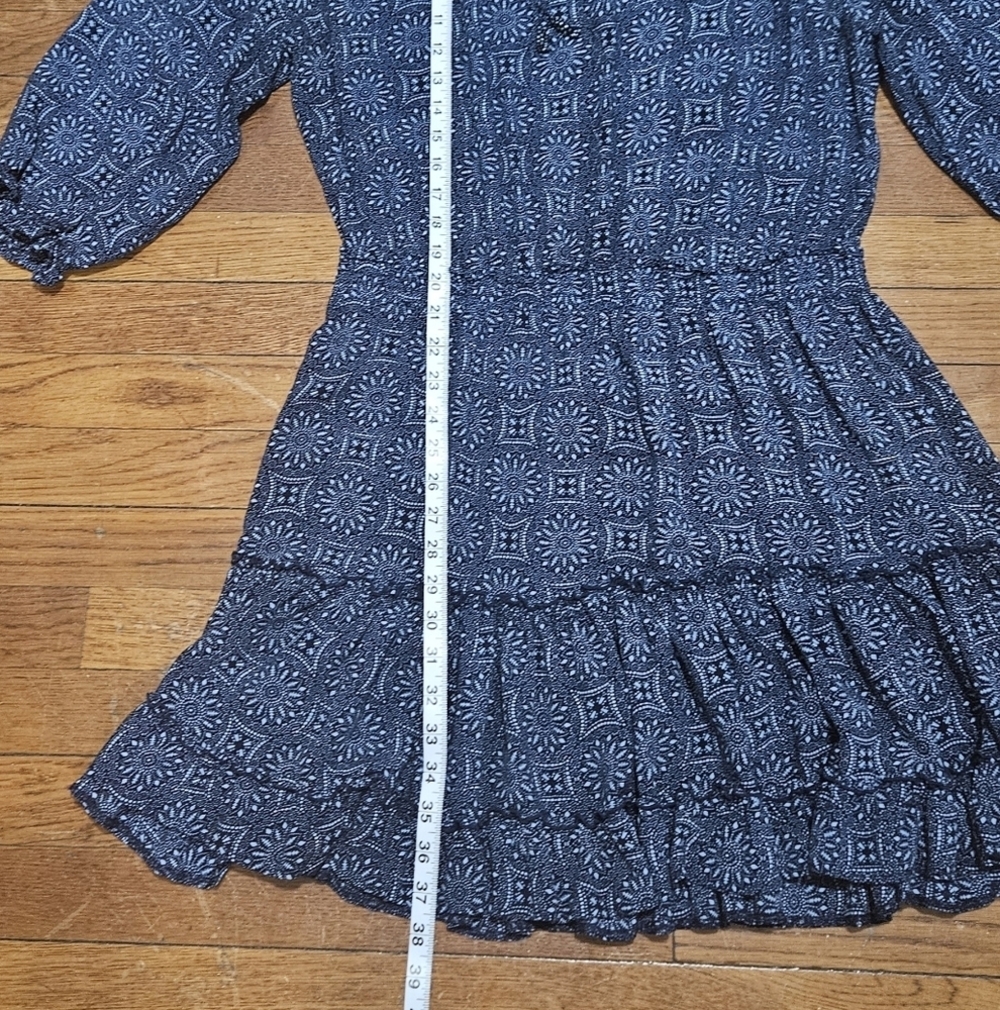 Walker & wade lbiza Mini dress Elegant Blue Patterned Long Sleeve - Picture 7 of 11